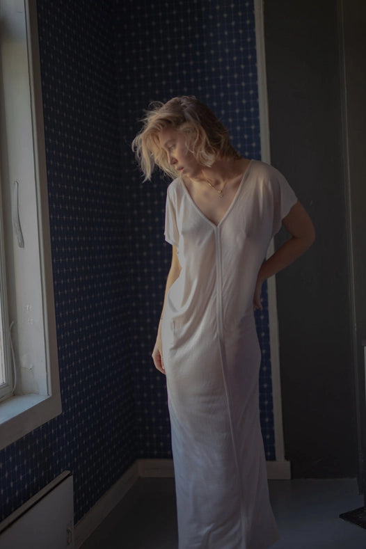 Kaftan Dress - 100% Tencel™ - Breathable & Sustainable Natural White