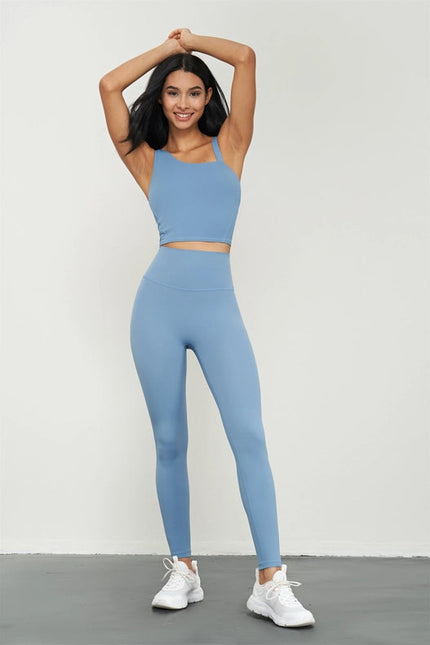 Kalina Lycra® High Waist Leggings Azure Blue