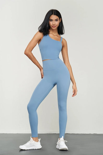 Kalina Lycra® High Waist Leggings Azure Blue