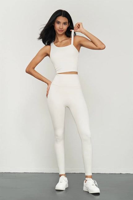 Kalina Lycra® High Waist Leggings Eggshell White