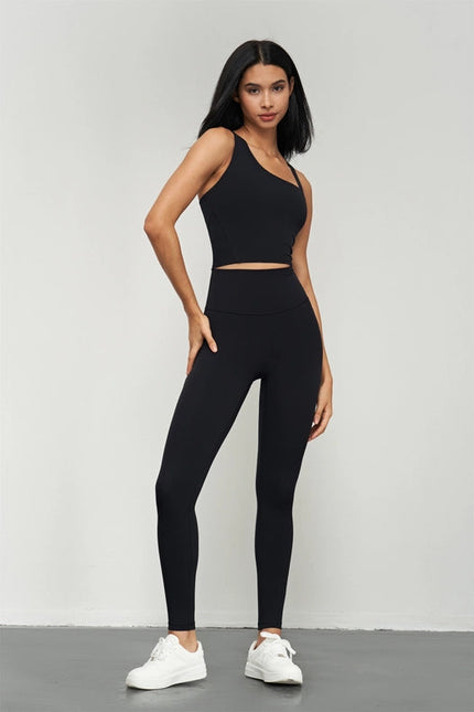 Kalina Lycra® High Waist Leggings Velvet Black