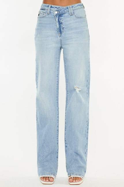 Kancan Distressed High Waist Straight Jeans