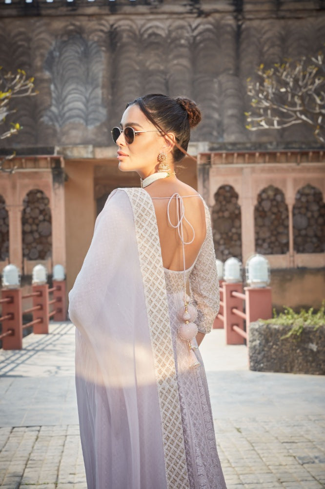 Keely- Lilac Chikankari Anarkali-2