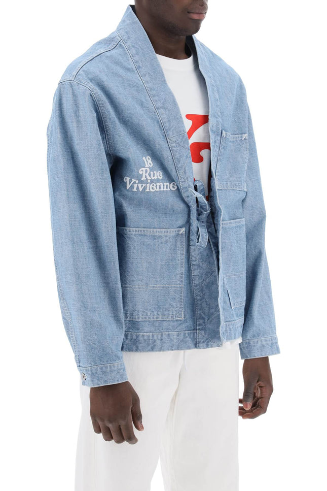 Kenzo kimono jacket in japanese denim-men > clothing > jackets > denim jackets-Kenzo-m-Light blue-Urbanheer