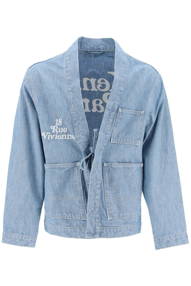 Kenzo kimono jacket in japanese denim-men > clothing > jackets > denim jackets-Kenzo-m-Light blue-Urbanheer