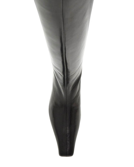 Khaite davis knee-high shiny leather boots - Black