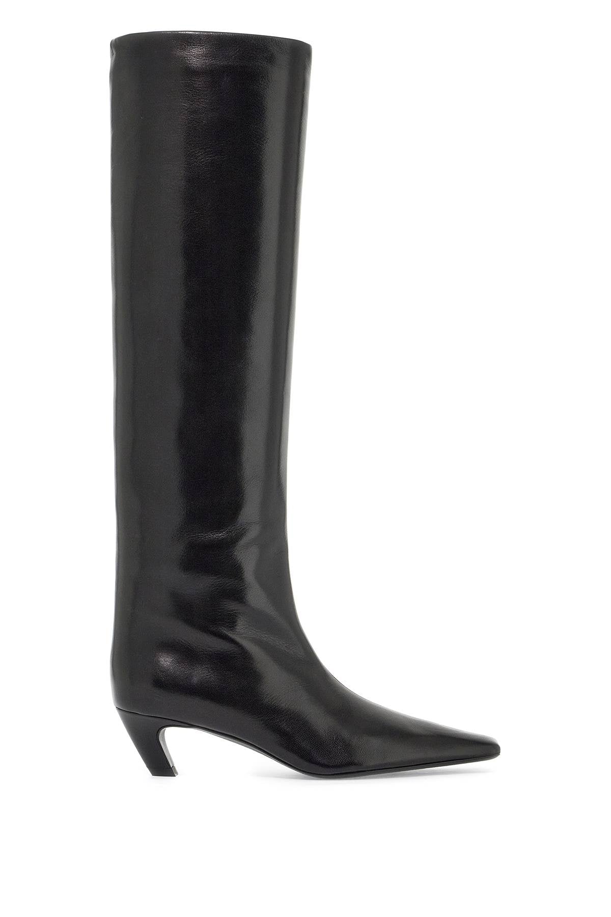 Khaite davis knee-high shiny leather boots - Black