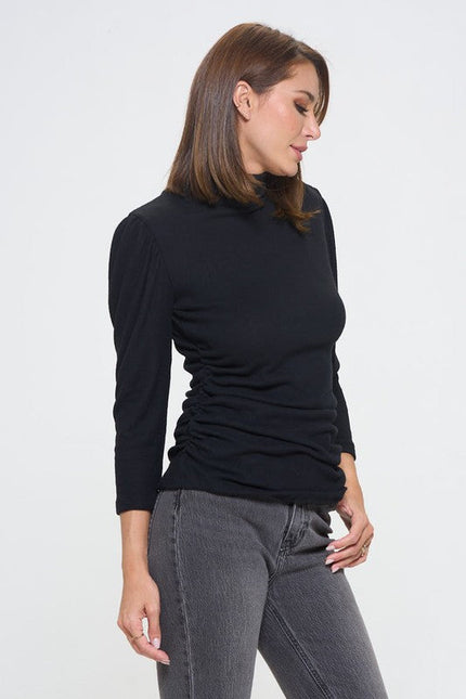 Knit Long Sleeve Turtleneck Top-3