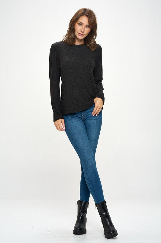 Knit Round neck Long Sleeve Top-4