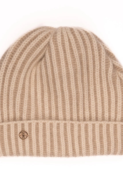 Knitted Cashmere Hat Beige