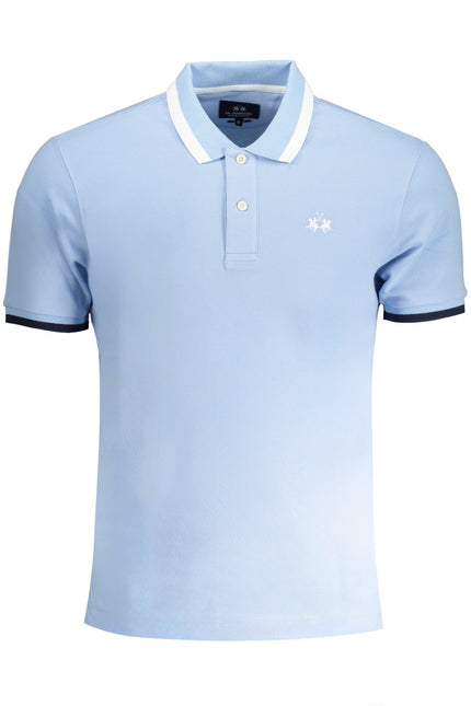 LA MARTINA MEN'S BLUE SHORT SLEEVED POLO SHIRT-0