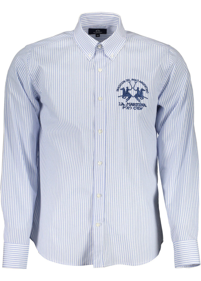 LA MARTINA MEN'S LONG SLEEVE SHIRT BLUE-Clothing - Men-LA MARTINA-Urbanheer