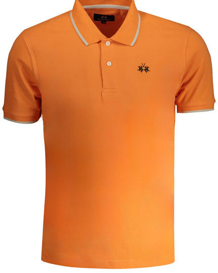 LA MARTINA MEN'S ORANGE SHORT SLEEVED POLO SHIRT-0