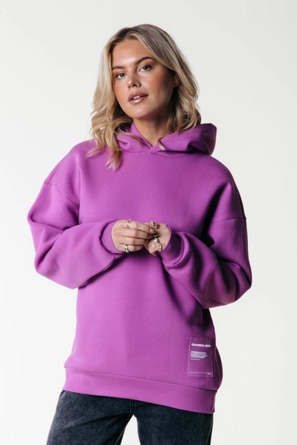 Label Hoodie | Violet Pink