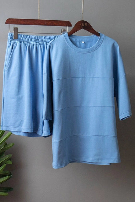 Ladies Half Sleeves Top and Shorts Set