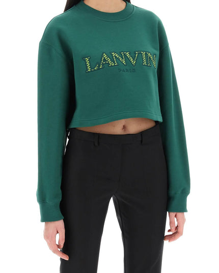 Lanvin cropped sweatshirt with embroidered logo patch