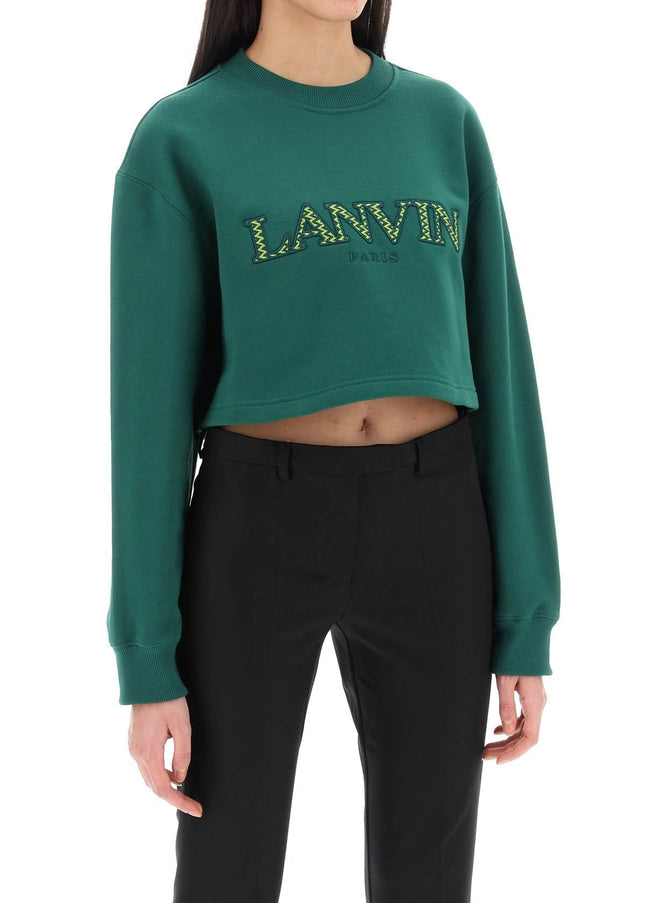 Lanvin cropped sweatshirt with embroidered logo patch