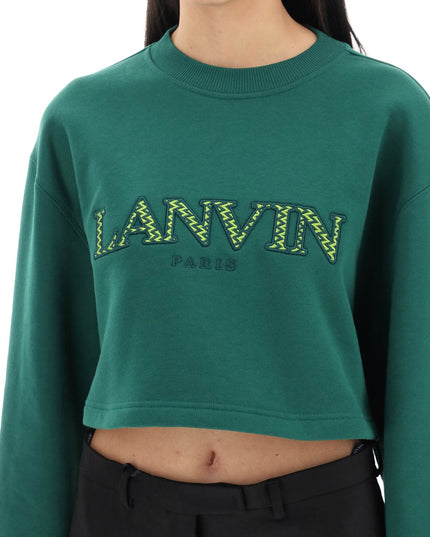 Lanvin cropped sweatshirt with embroidered logo patch