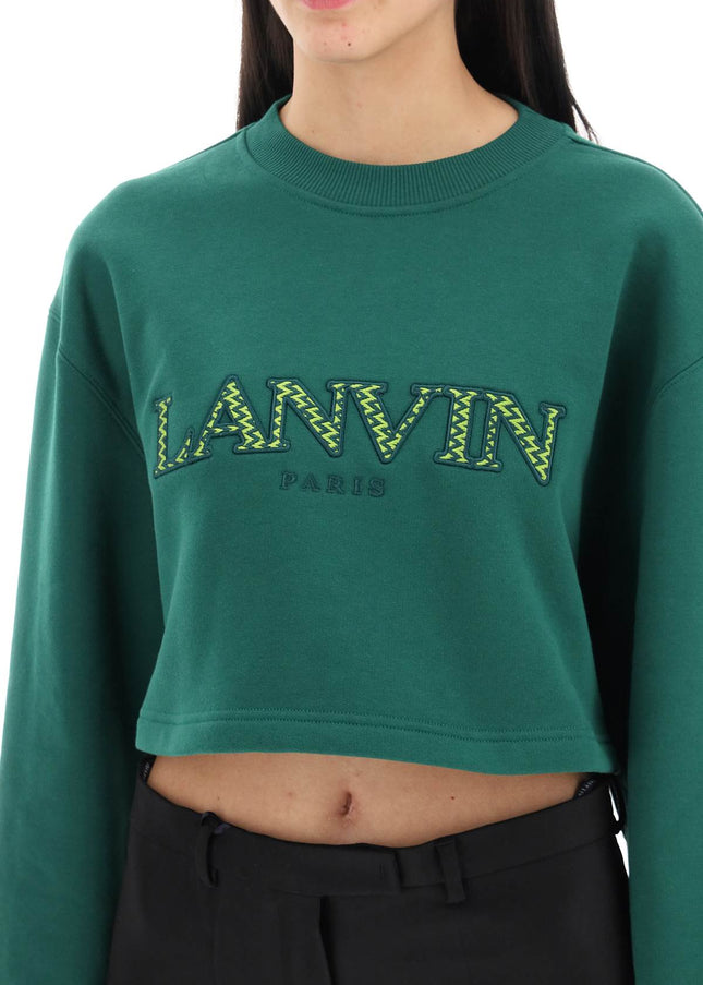 Lanvin cropped sweatshirt with embroidered logo patch