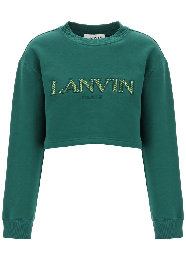 Lanvin cropped sweatshirt with embroidered logo patch