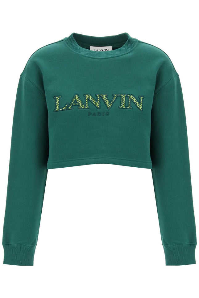 Lanvin cropped sweatshirt with embroidered logo patch