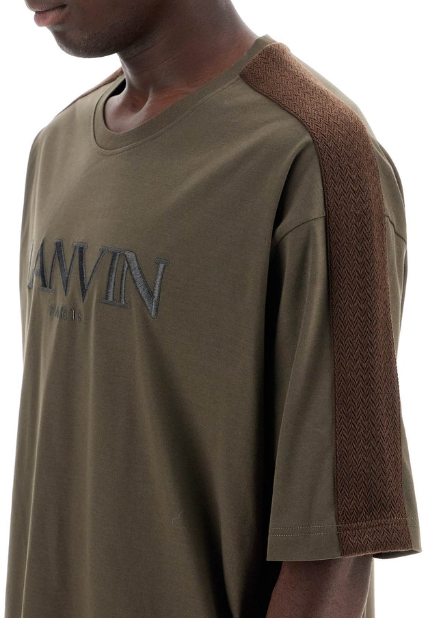 Lanvin logo t-shirt with curb branded stripes