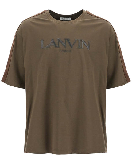 Lanvin logo t-shirt with curb branded stripes