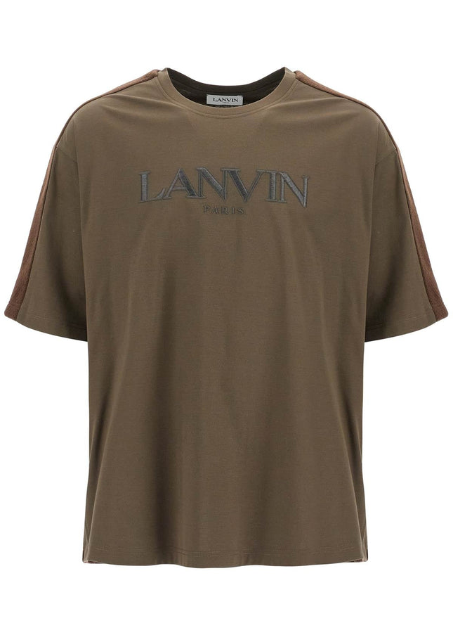 Lanvin logo t-shirt with curb branded stripes