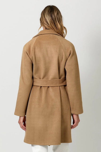 Lapel Collar Robe Coat Camel