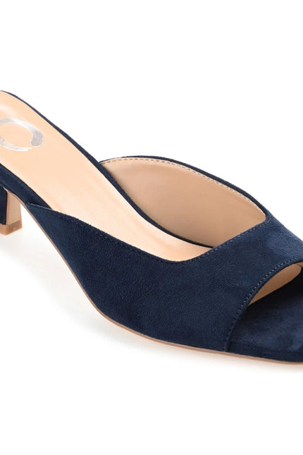 Larna Peep Toe Kitten Heels in Faux Suede