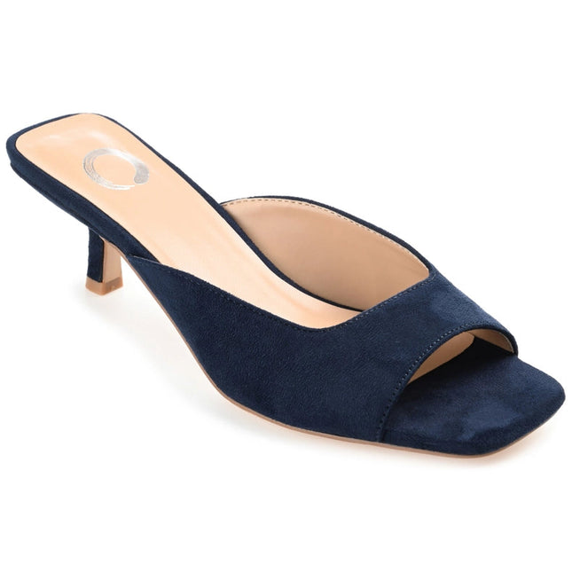 Larna Peep Toe Kitten Heels in Faux Suede