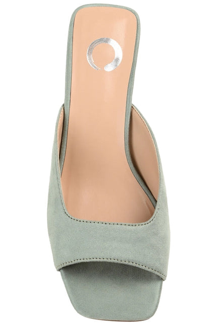 Larna Peep Toe Kitten Heels in Faux Suede