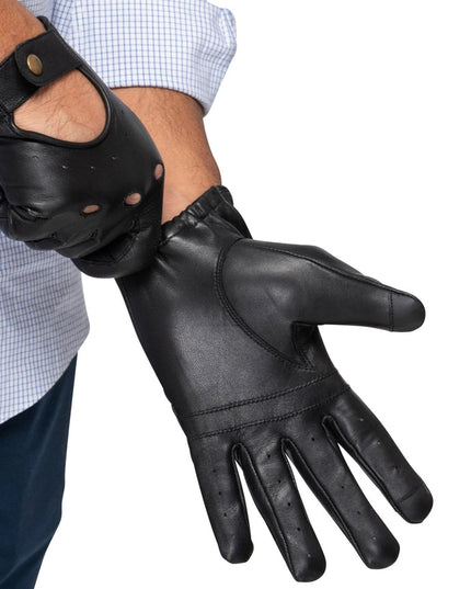 Leather Driving Gloves Men Black