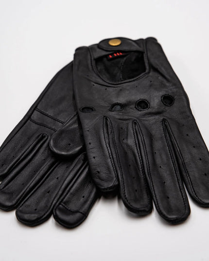 Leather Driving Gloves Men Black