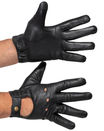 Leather Driving Gloves Men Black