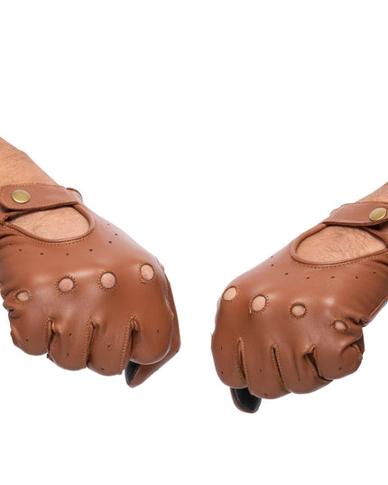 Leather Driving Gloves Men Tan