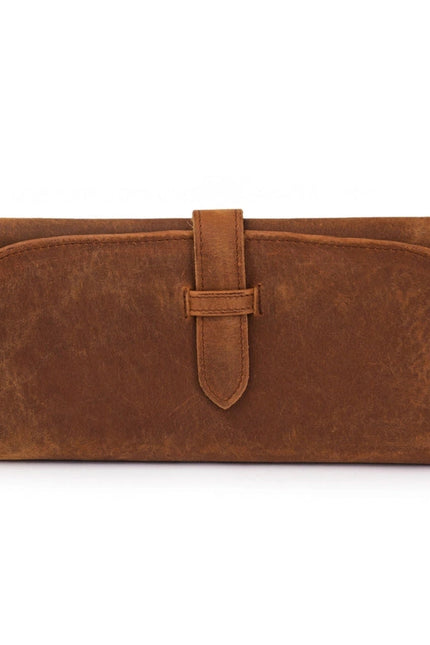 Leather Trifold Wallet - Saddle Brown