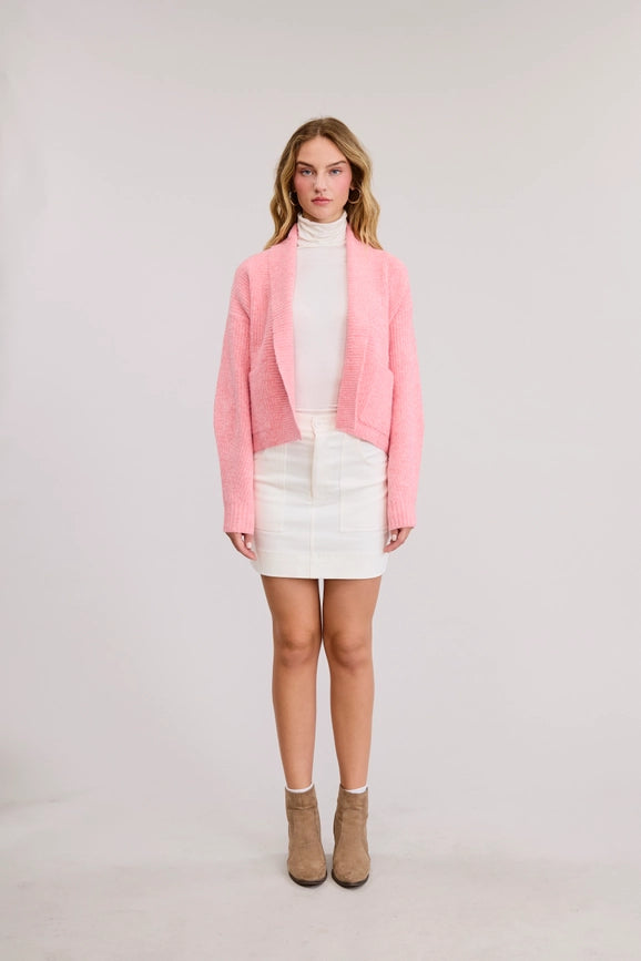 Leina Roll Collar Sweater Cardigan