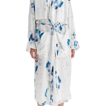 Lemaire printed dust coat with cape