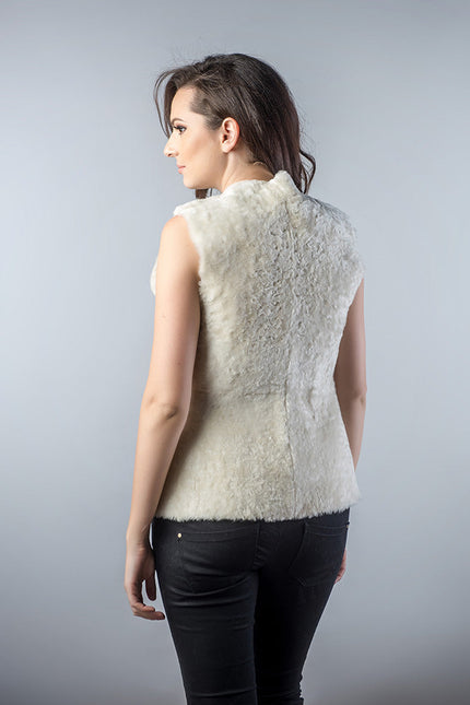 Light Brown Reversible Natural Nappa Sheepskin Fur Vest-2