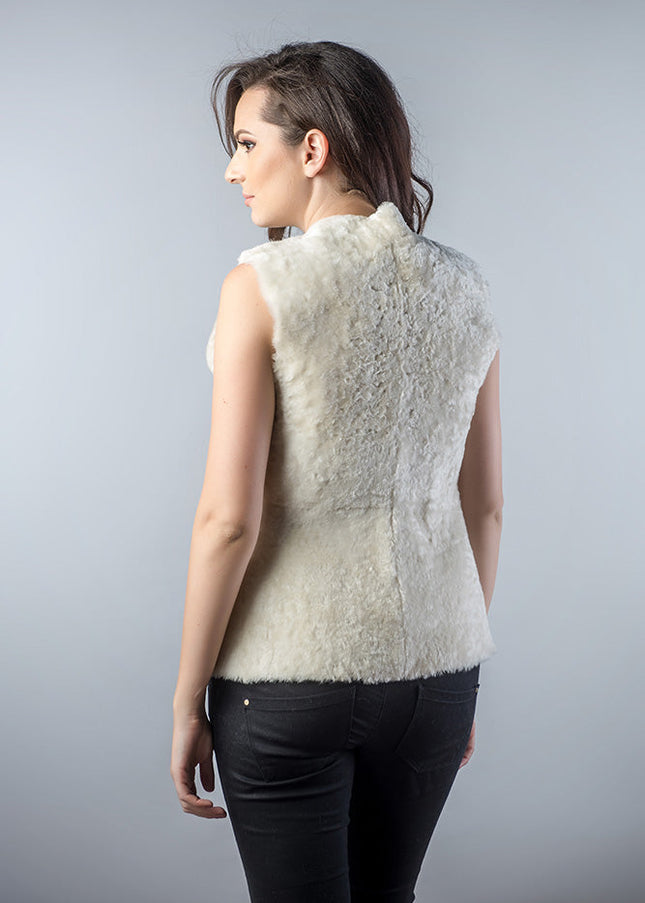 Light Brown Reversible Natural Nappa Sheepskin Fur Vest-2