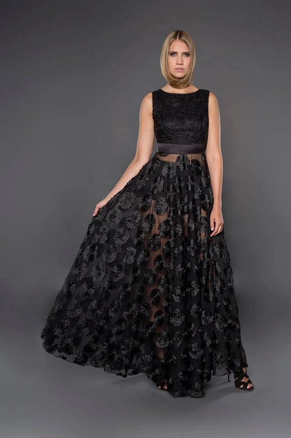 Long Black Lace Evening Dress-Dress-Gela Wesh-XS-Black-Urbanheer