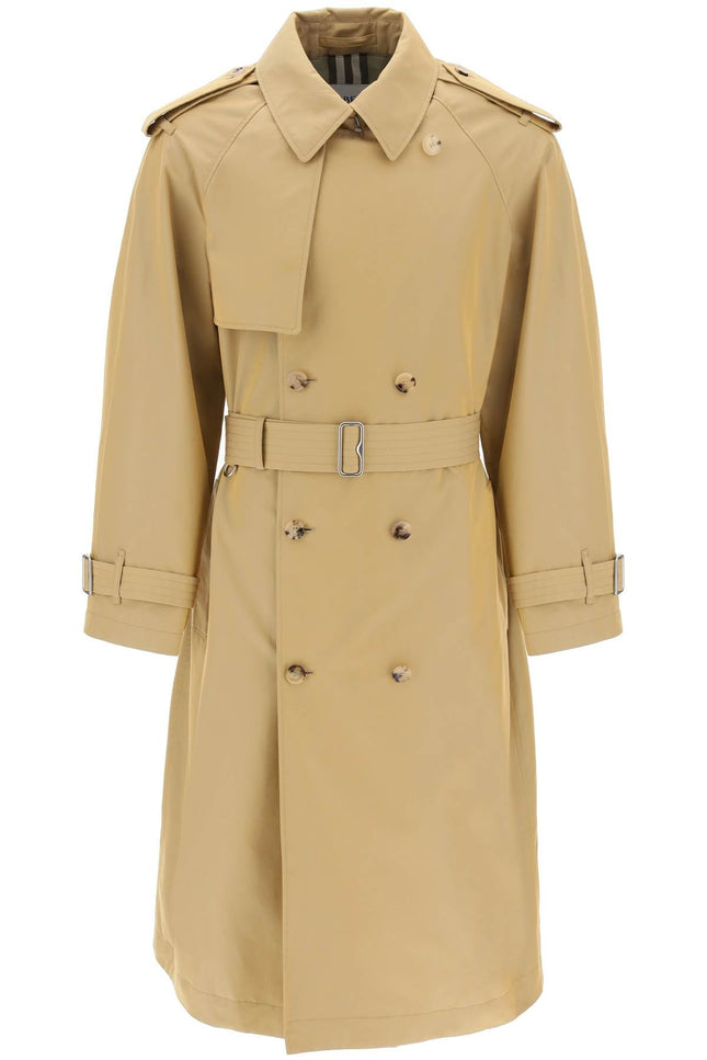 Long Iridescent Trench - Beige