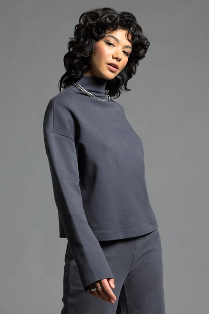 Long Sleeve Top - Genevieve Mock Neck Top