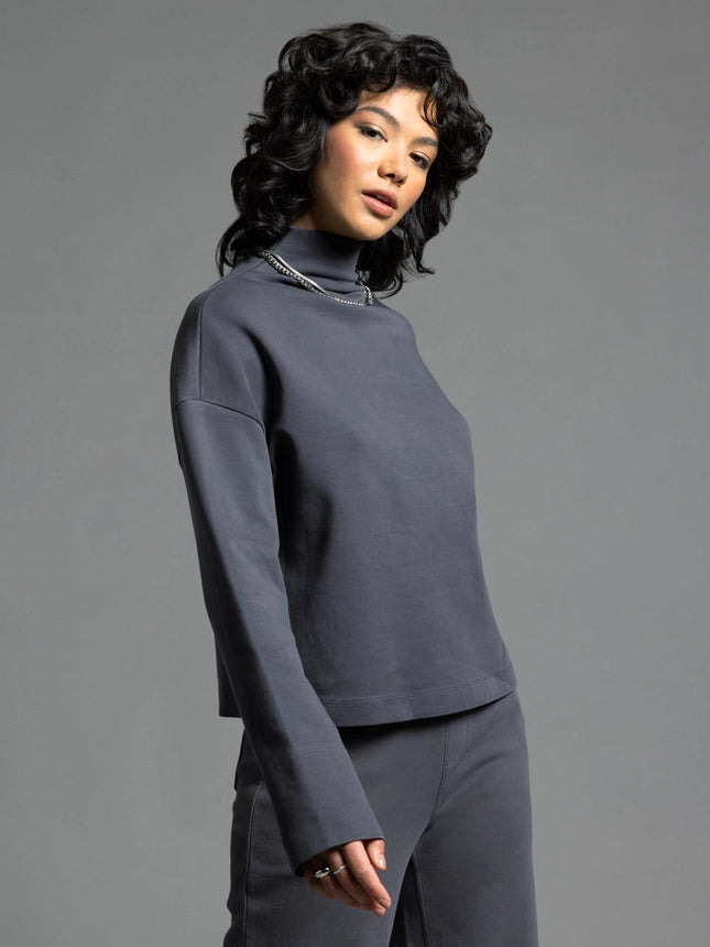 Long Sleeve Top - Genevieve Mock Neck Top