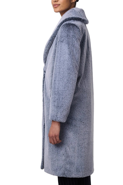 Longline Faux Fur Coat Grey