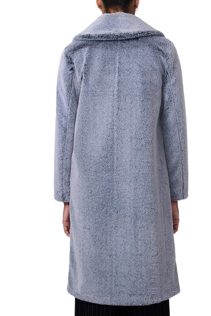 Longline Faux Fur Coat Grey