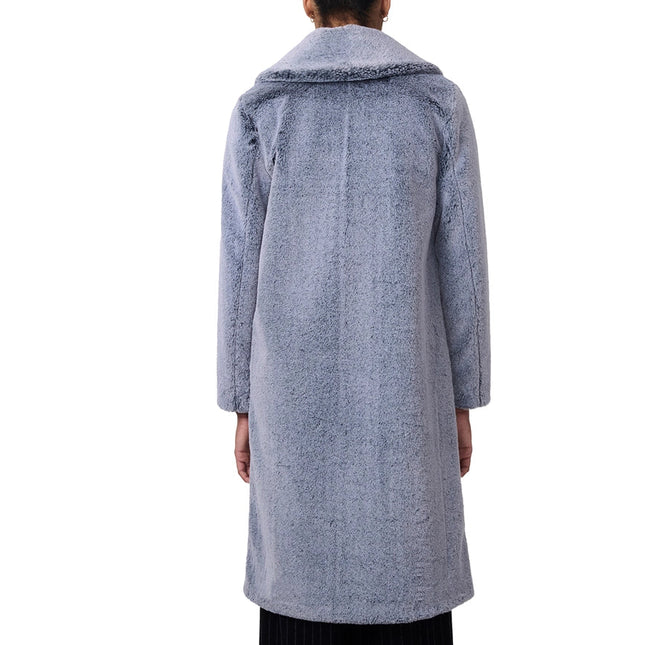 Longline Faux Fur Coat Grey