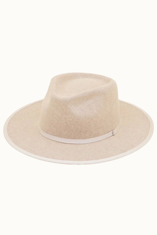 Lotus - 100% Wool Felt Structed Rancher, Satin Lined, Oatmeal