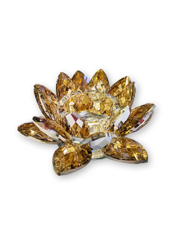 Lotus Crystal Tea-Light Candle Holder